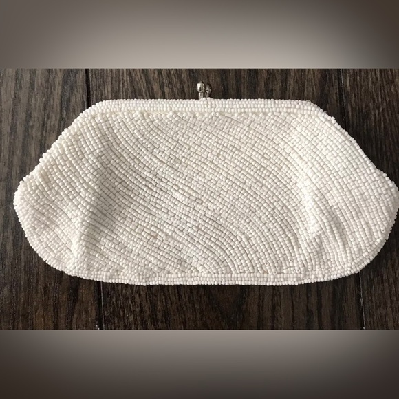 Gorgeous Vintage 1950’s Richere Ivory Beaded Clutch/Purse from Japan - Picture 1 of 7